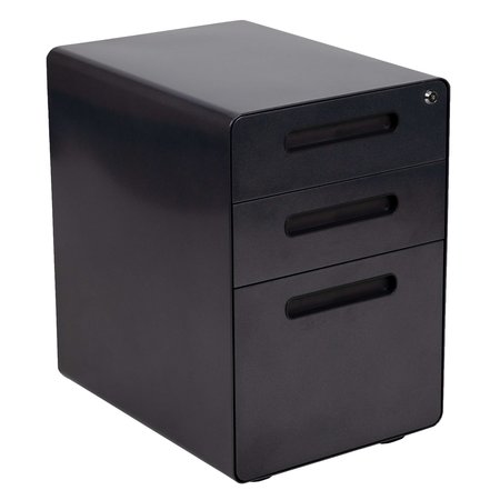 Flash Furniture 3 Drawer Filing Cabinet, Black HZ-AP535-01-BK-GG